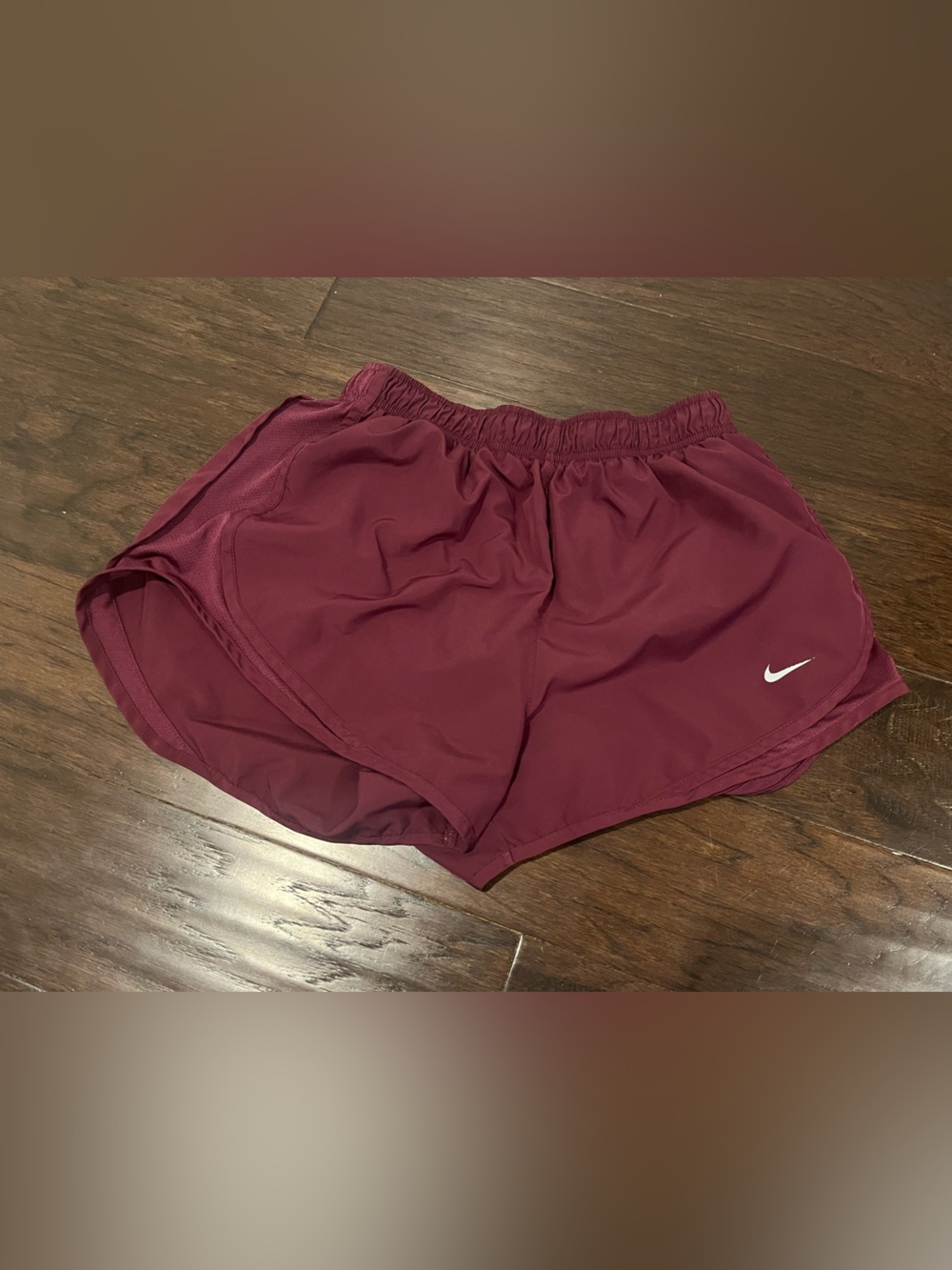 Nike Women’s Maroon Swim Shorts with White Swoosh